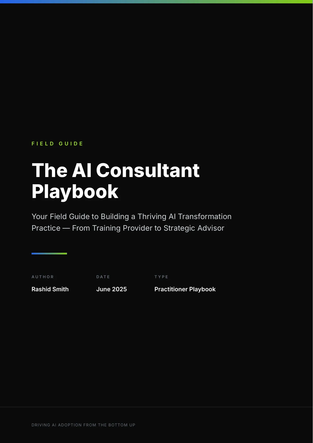 The AI Consultant Playbook ebook cover